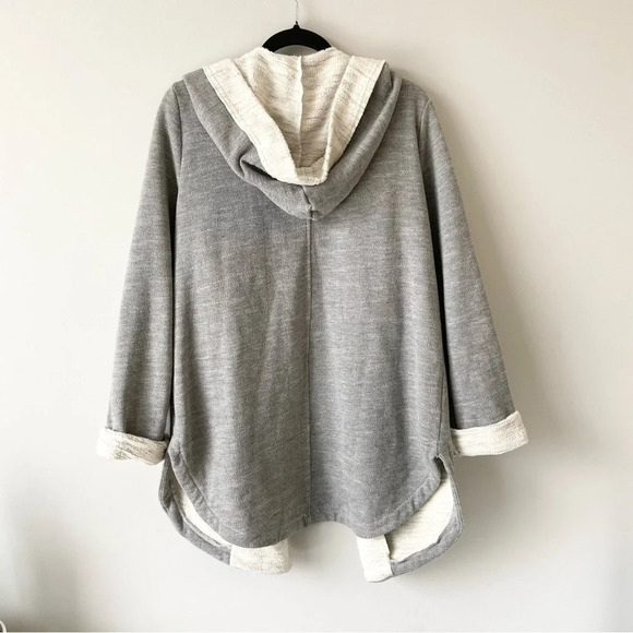 Doe & Rae Fleece Lined  Hooded Open Front Coat - Picture 5 of 16